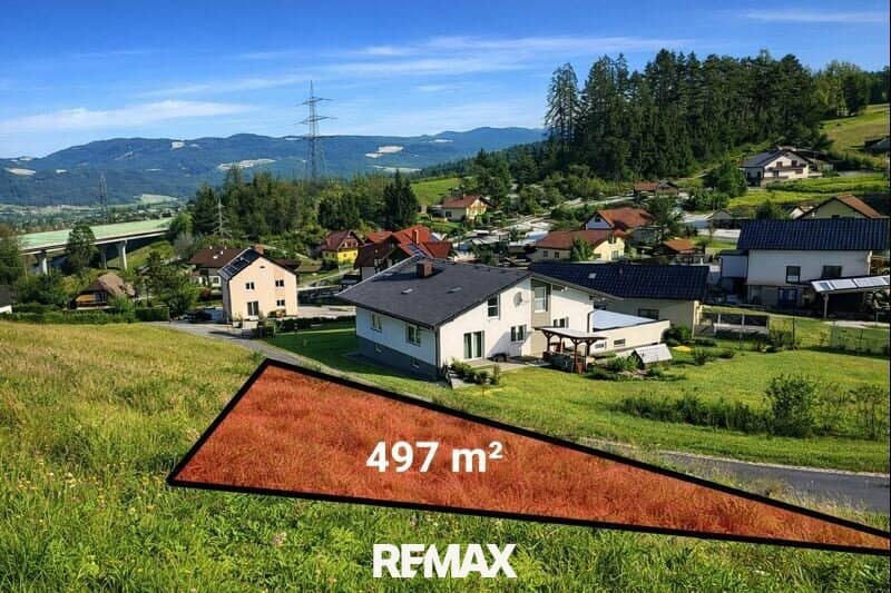 Baugrundstück 497 m² in Krieglach – ruhige, erhöhte Lage mit Ausblick