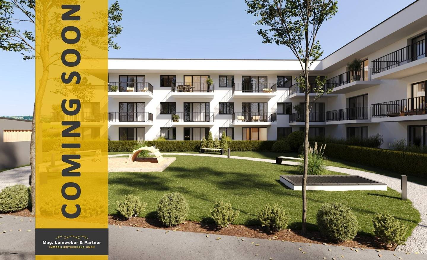 New construction apartment with balcony and underground parking
