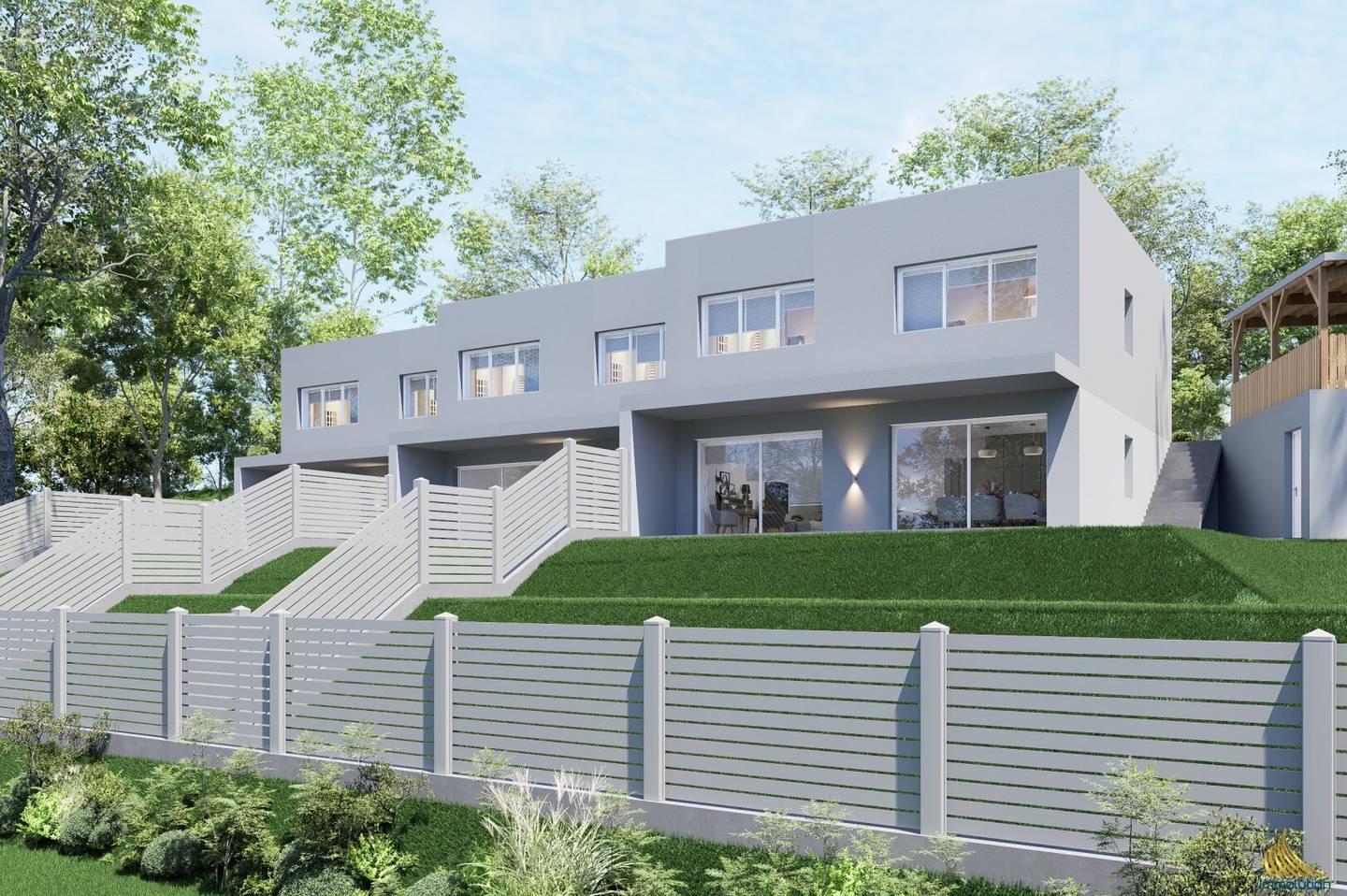 Neubau Reiheneckhaus in Buchkirchen mit 117 m², Garten 250 m²