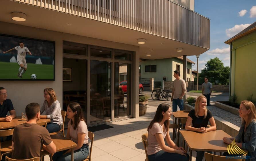 Neubau-Café im Zentrum von Hofkirchen im Traunkreis | Kauf oder Miete möglich
