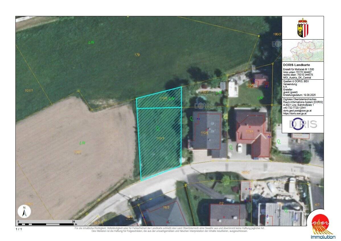 Baugrundstück Ebelsberg (Linz) – 650 m², teilerschlossen, grüne Lage