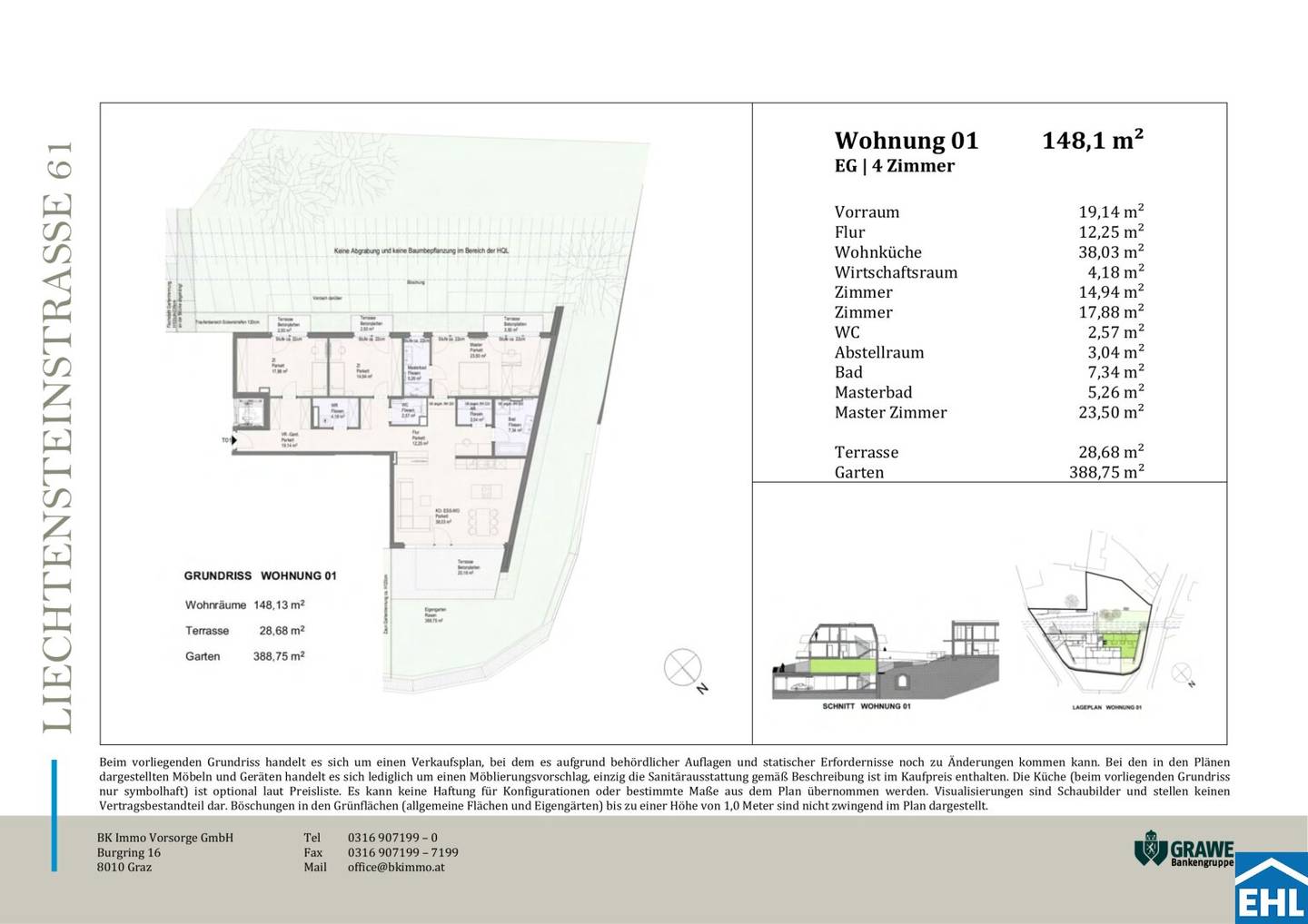 Newly built apartment with garden and terrace
