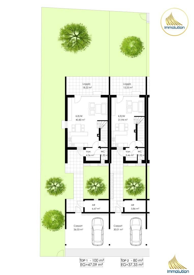 Neubau-Reihenhaus in St. Valentin mit 100 m² Wohnfläche, Garten
