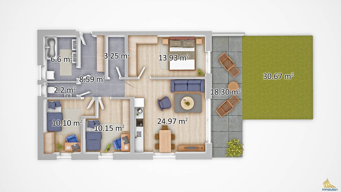 Wohnung mit privatem Garten und Terrasse im Neubau