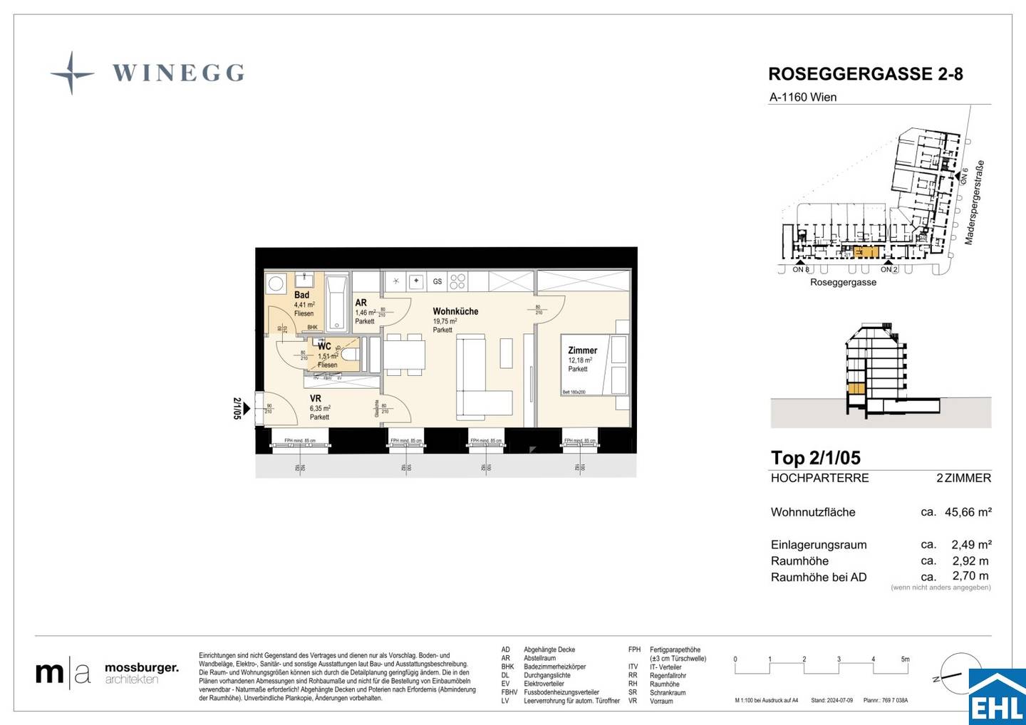 Vorsorgewohnung with inner courtyard