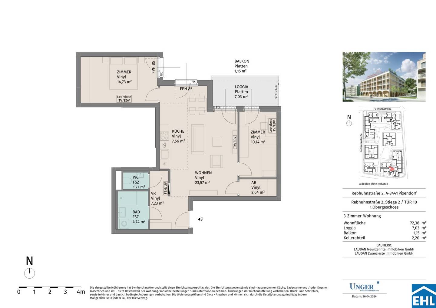 Neubau Wohnung Erstbezug Balkon