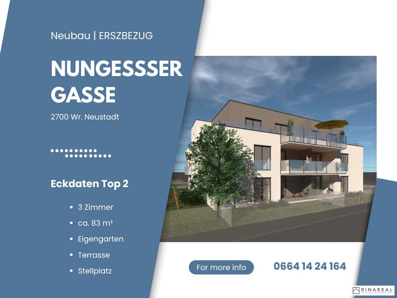 Wohnung im Neubauprojekt mit Terrasse und Garten