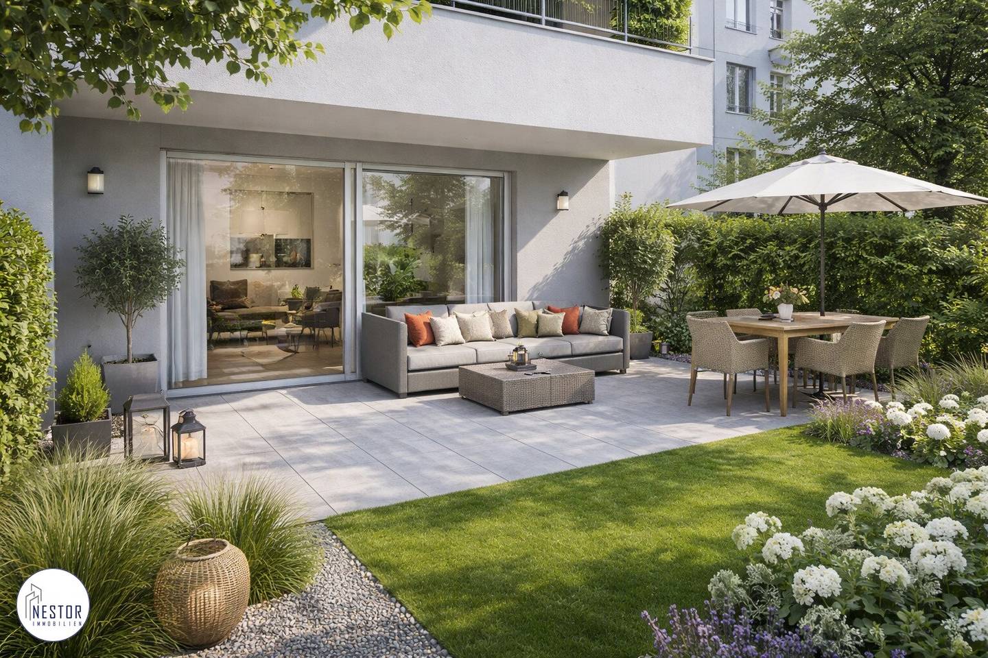 Commission-free | First occupancy | Modern 2 room apartment with terrace and garden in the heart of Liesing, turnkey