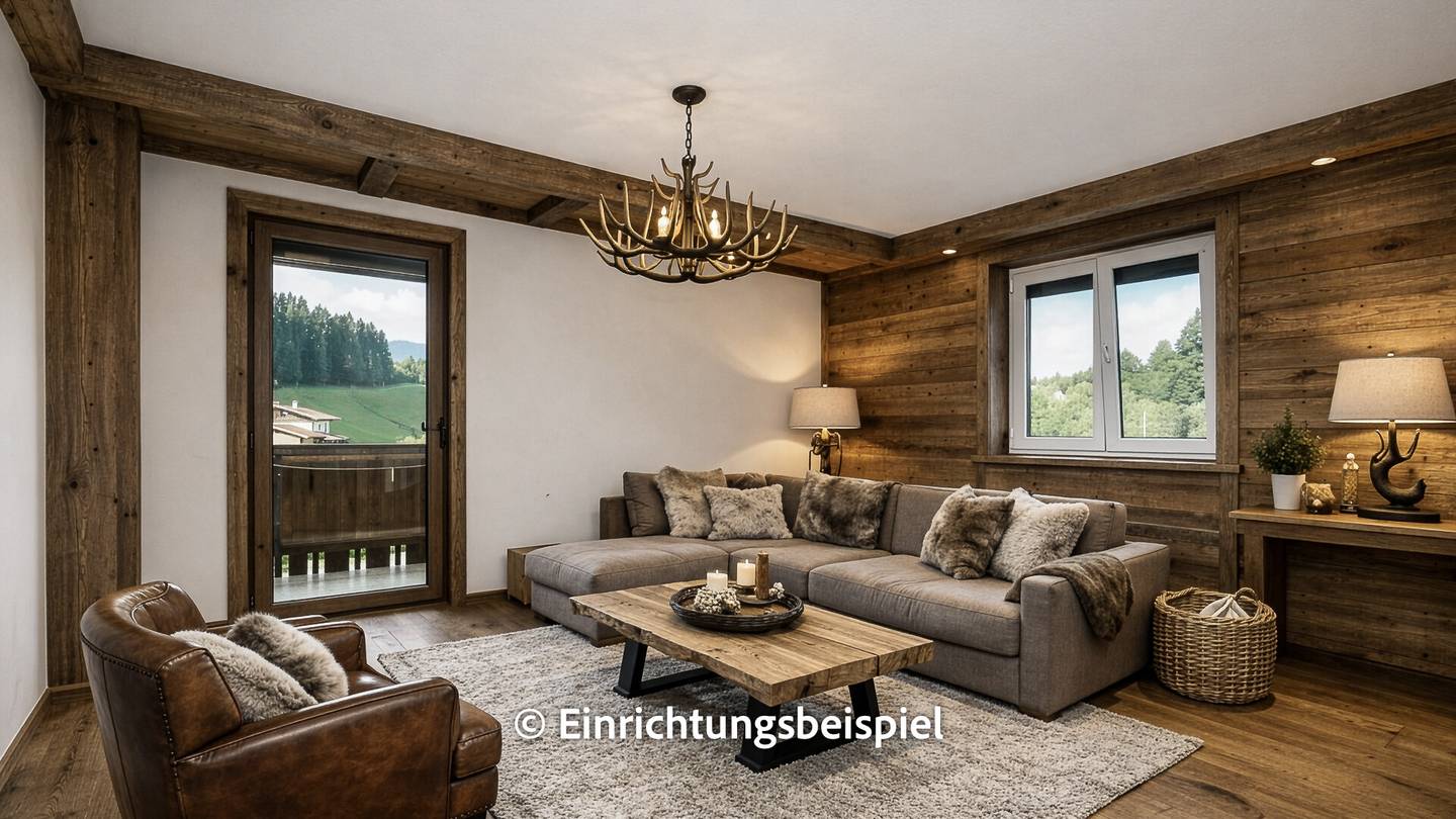 Wohnung im ersten Stock Balkon mit Bergblick