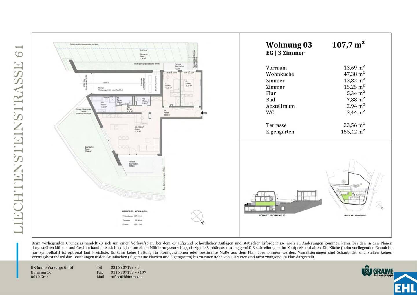 Erstbezug Wohnung mit eigenem Garten und Garage