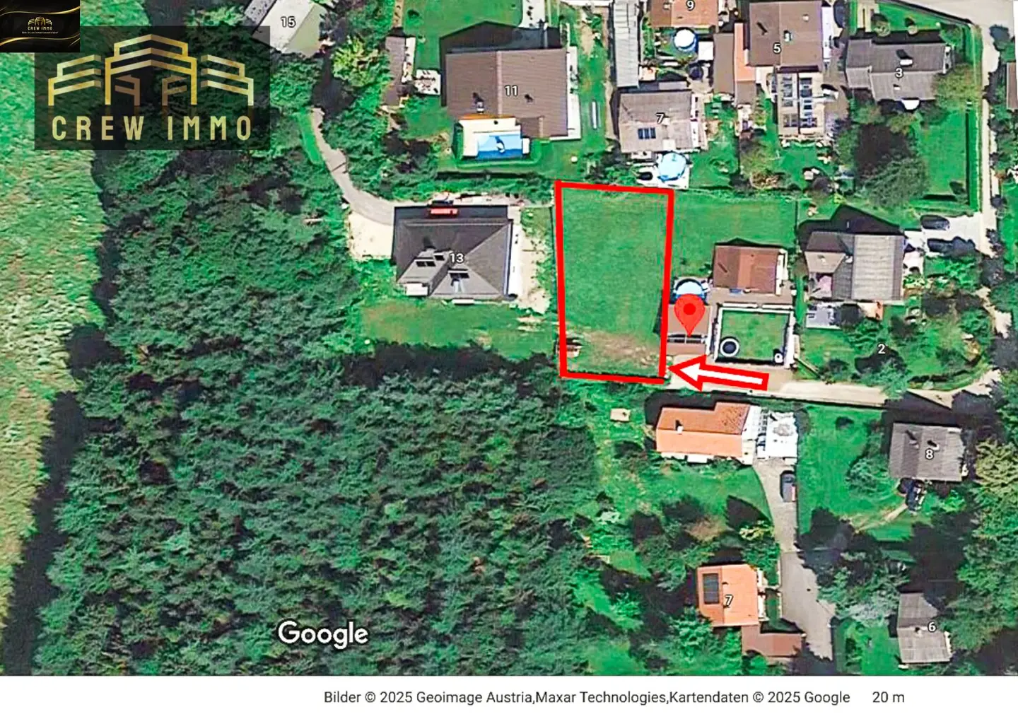 Grundstück in Grafenbach, 698 m², Hanglage mit Aussicht, BW-Gebiet