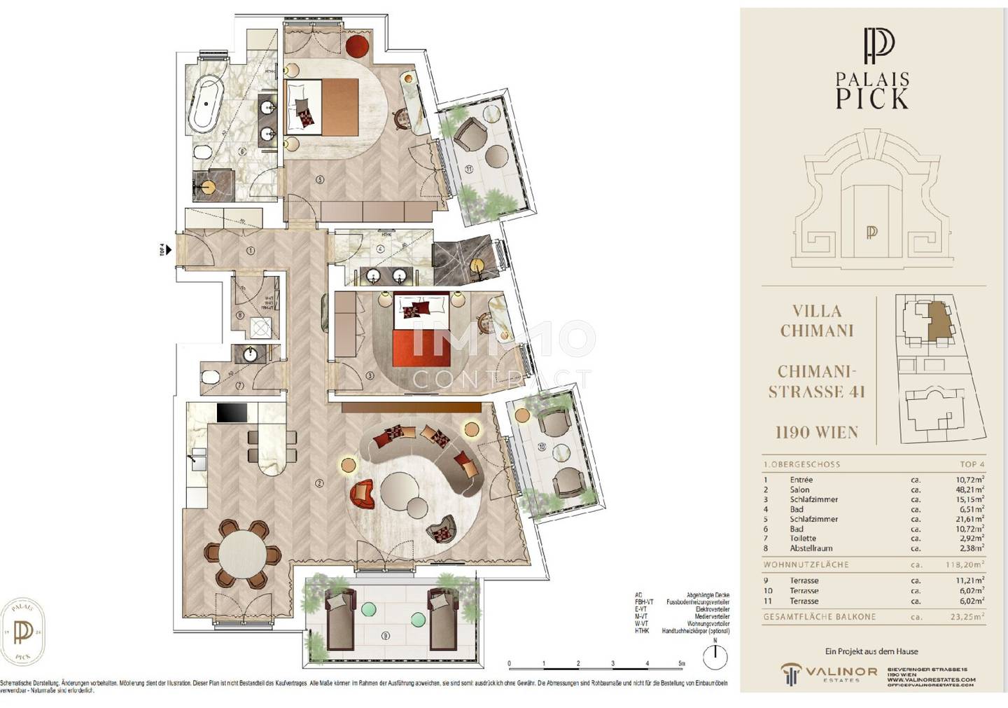 New build apartment with terrace and garden access