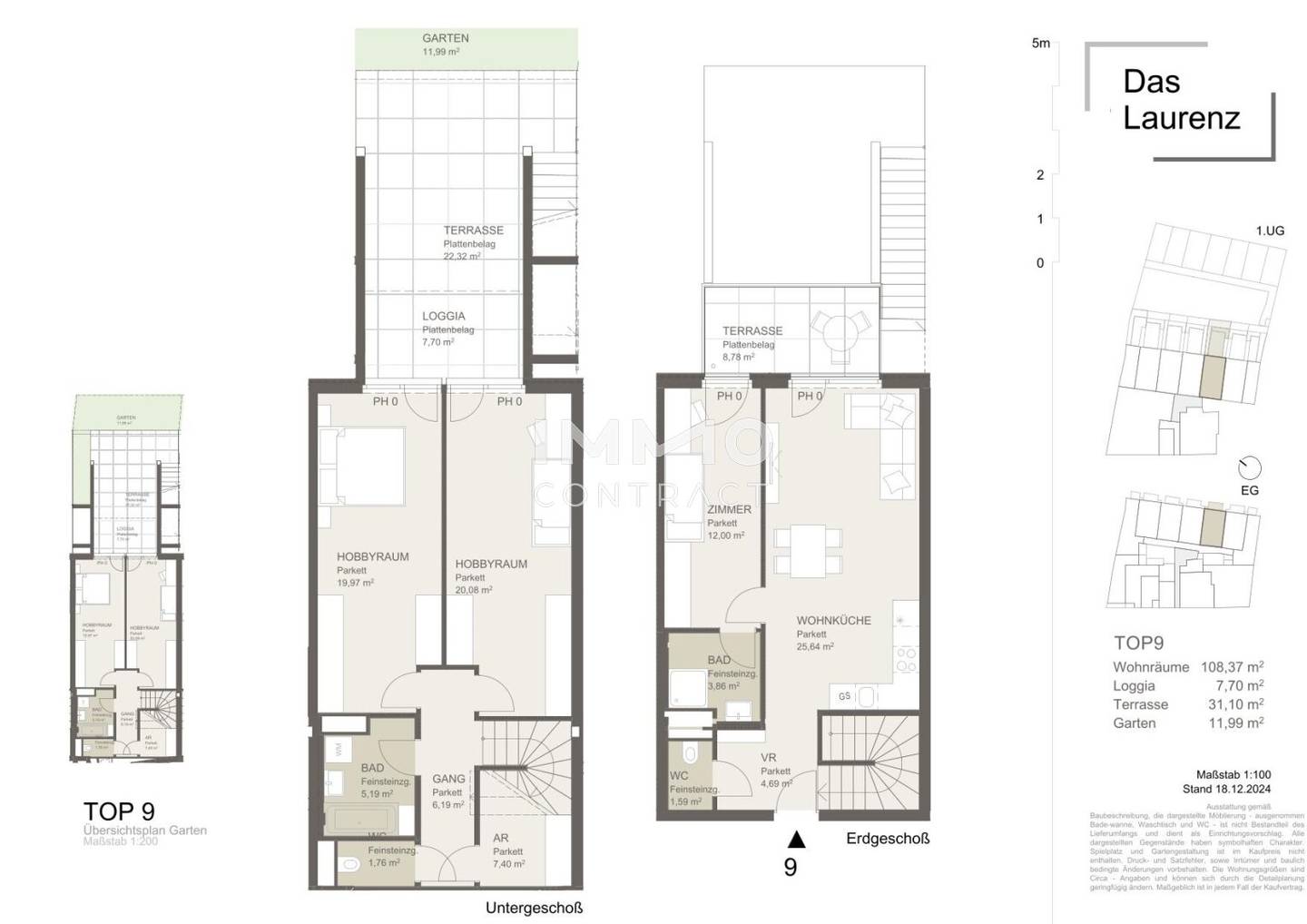 Wohnung mit eigenem Garten und zwei Terrassen