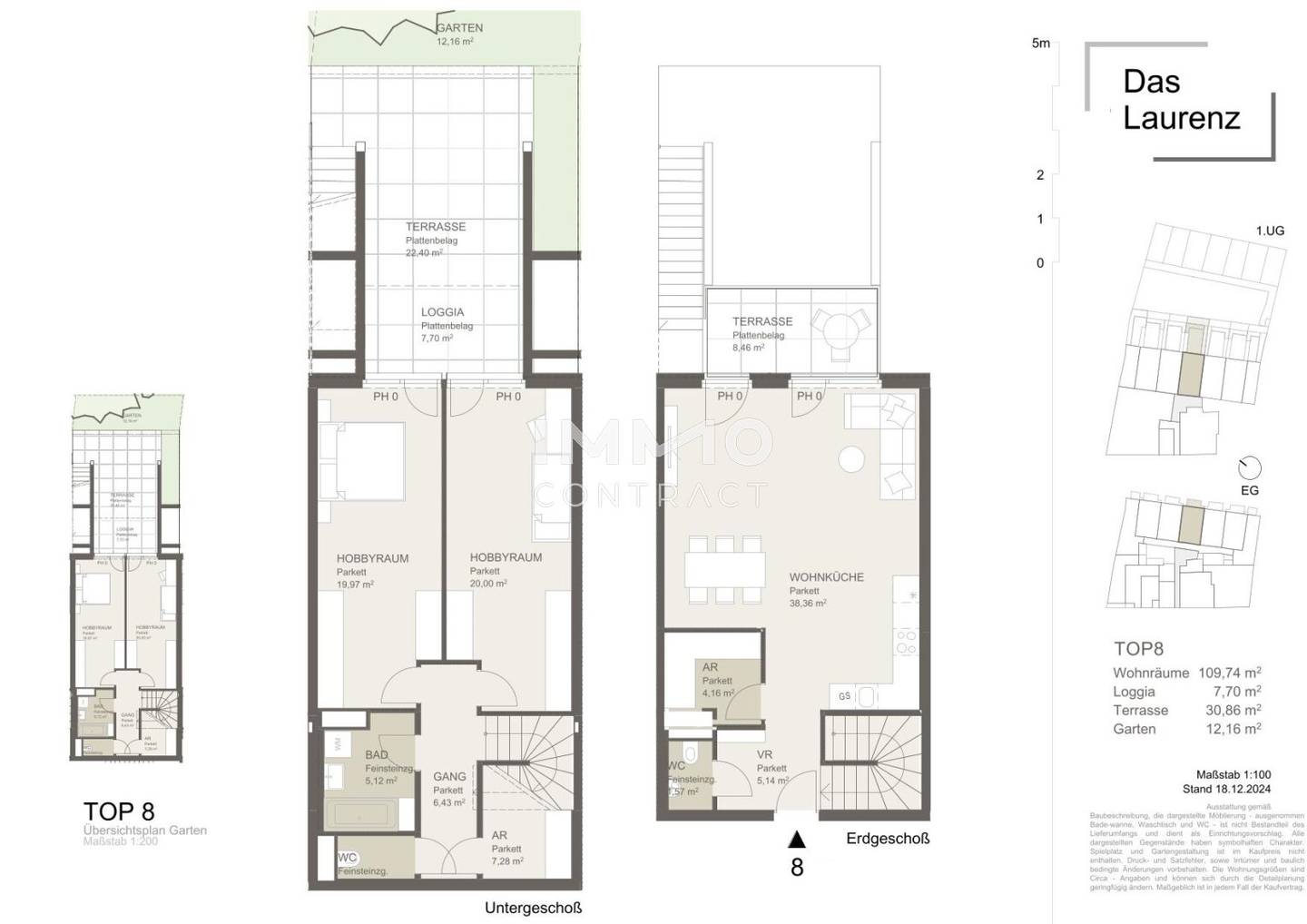 Brand new apartment with garden and terraces near U3