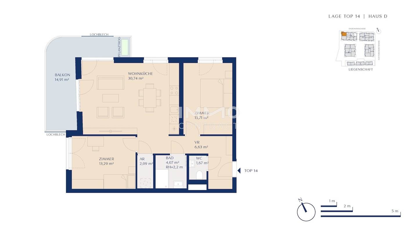 Neubauwohnung Rosenhügel Balkon Lichtdurchflutet