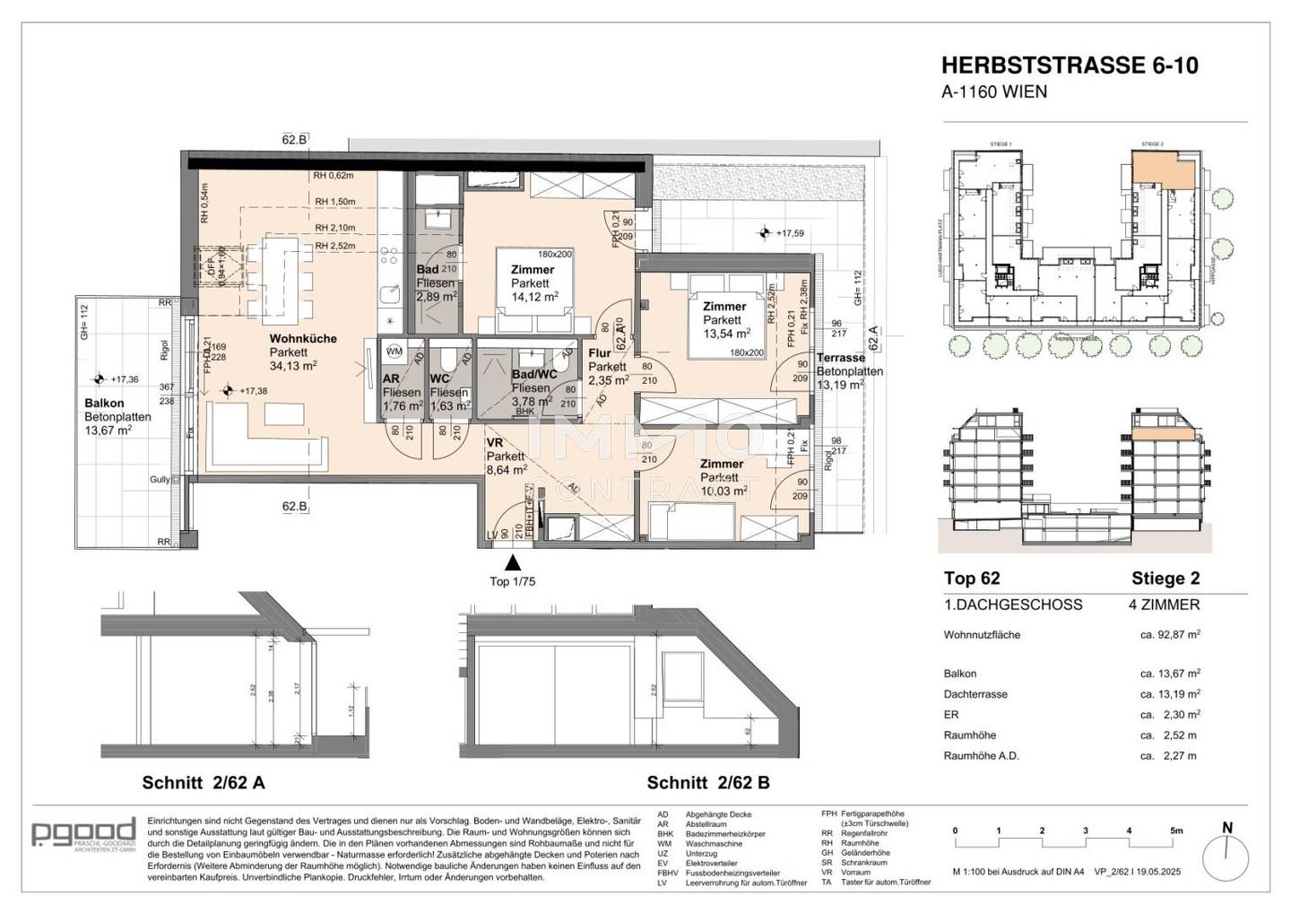 Attic apartment with balcony and terrace