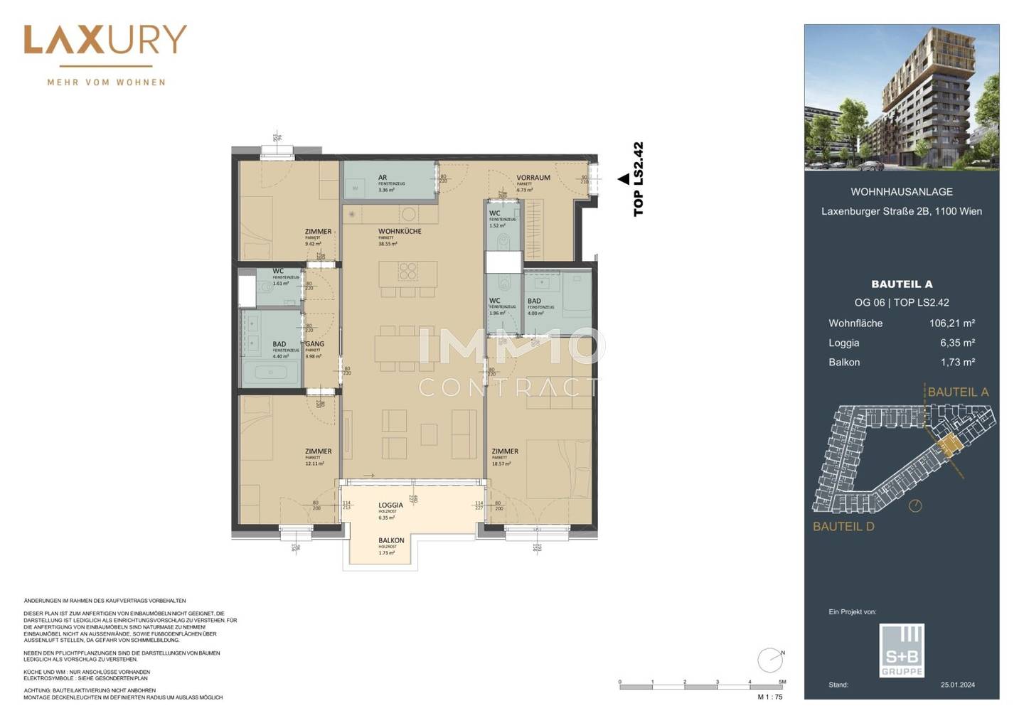 Apartment in a new build near the main train station with loggia