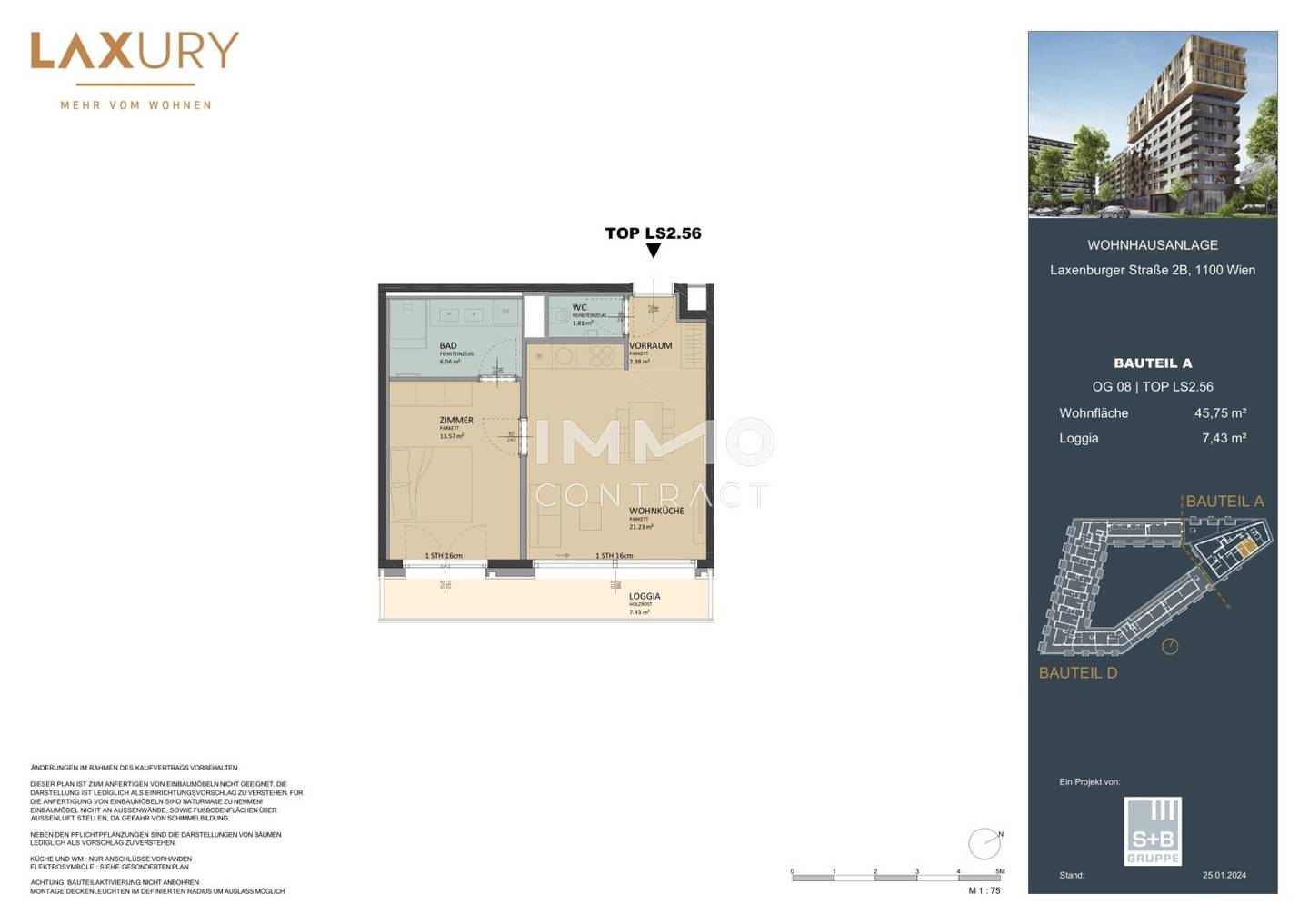 Apartment first occupancy near main train station with loggia