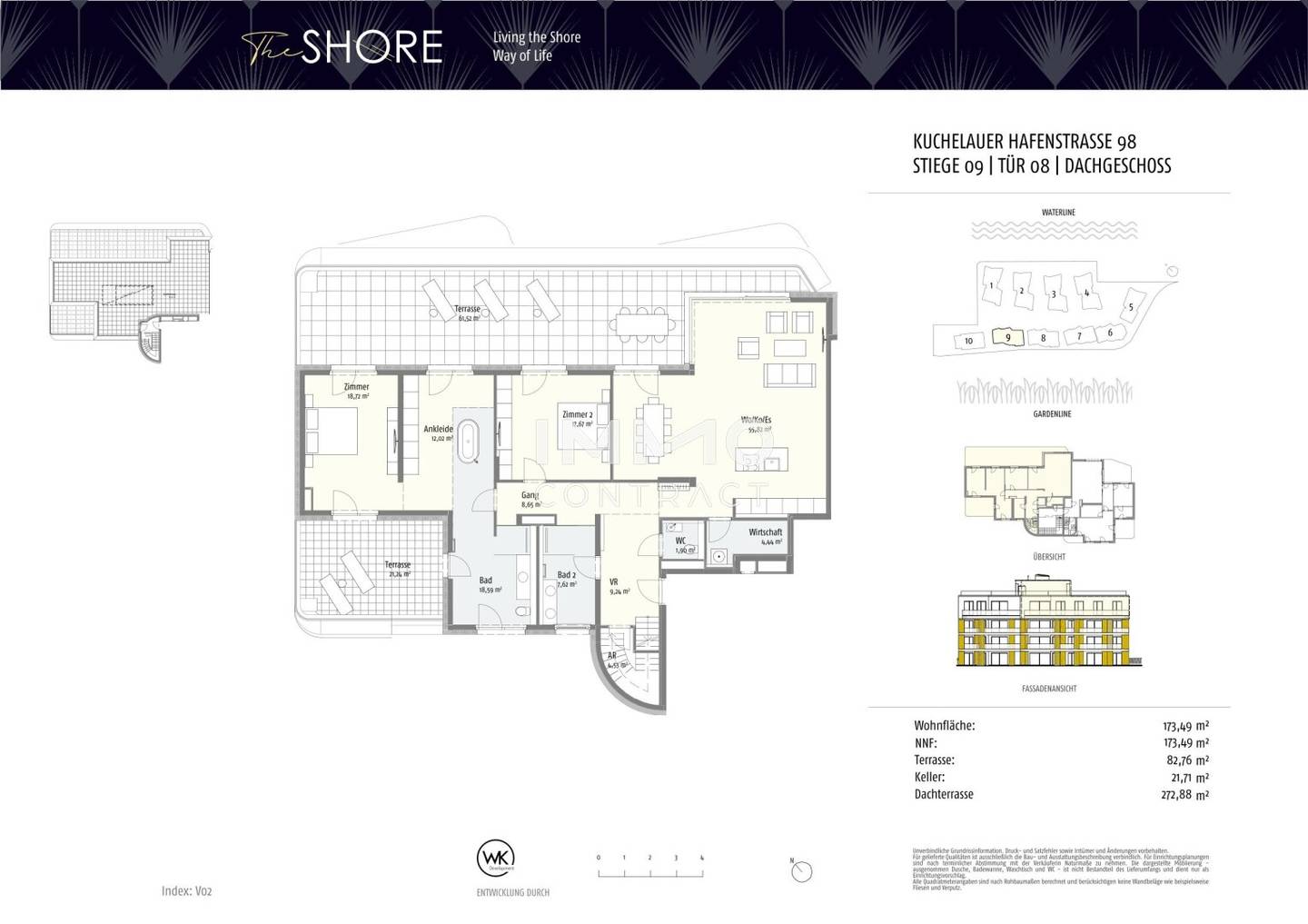 Penthouse directly by the water with private dock