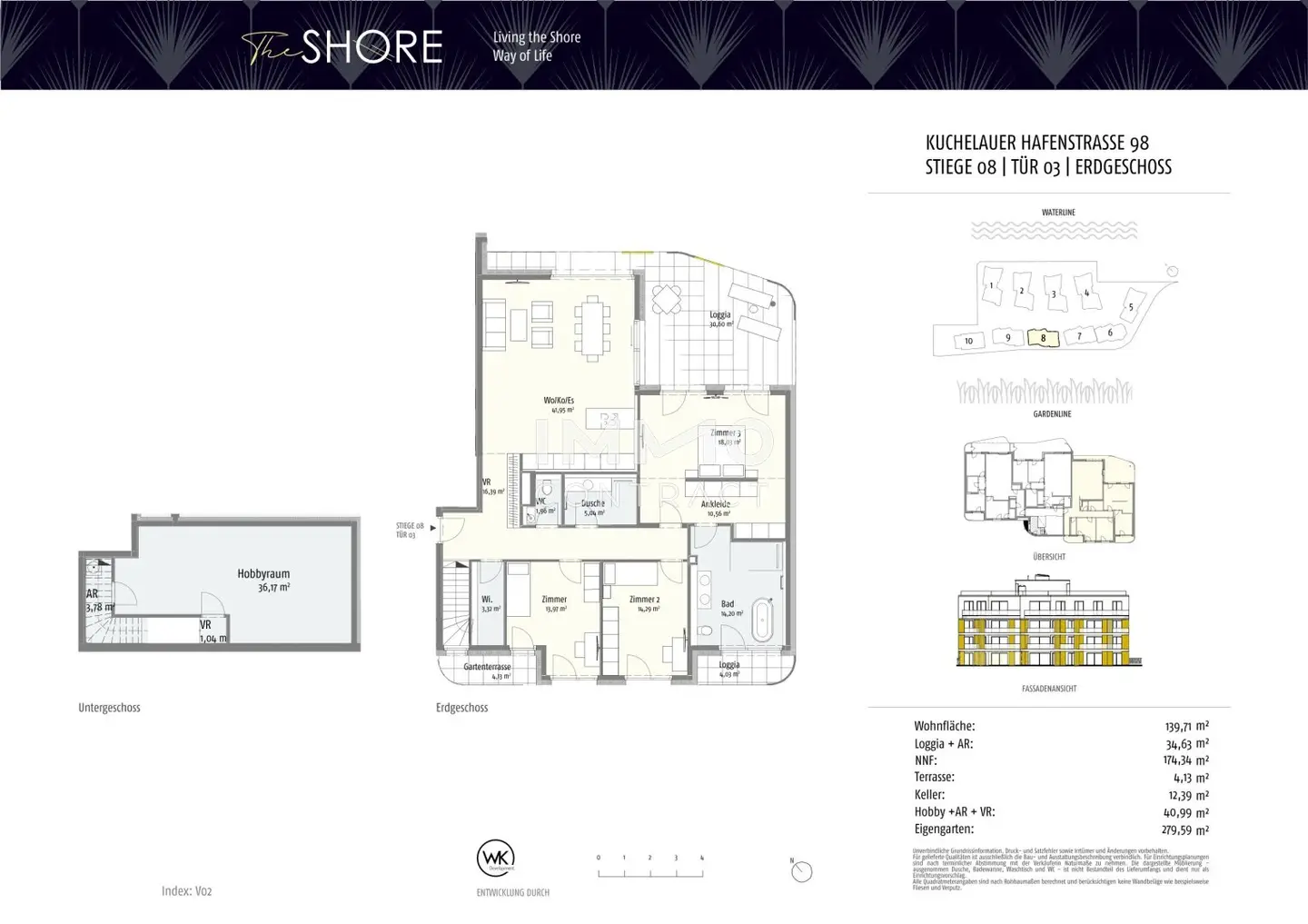 New build apartment with garden directly on the Danube