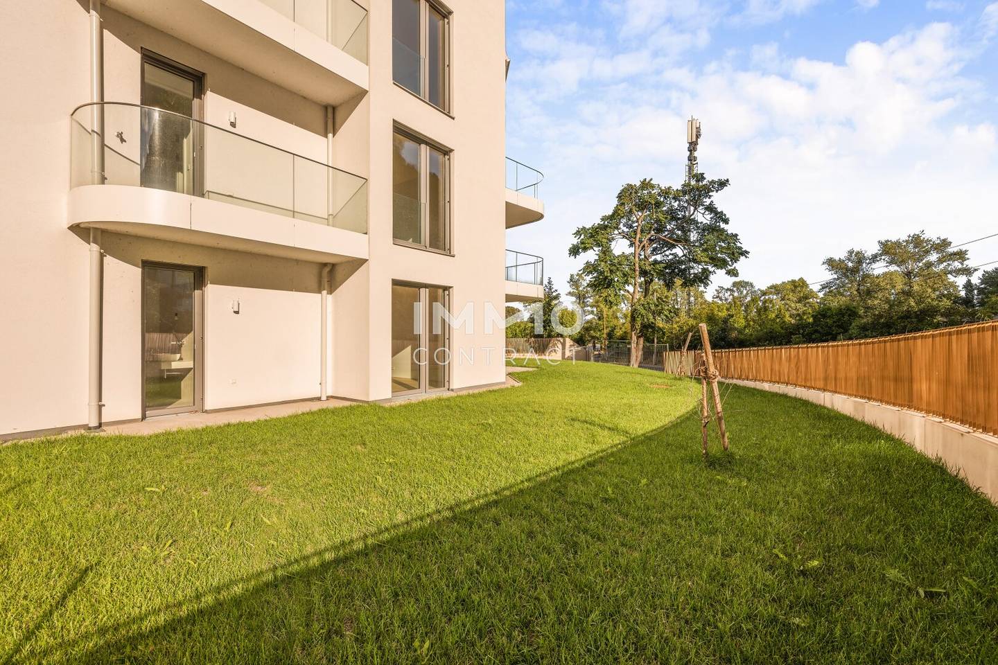 New build first occupancy apartment with garden and boat dock