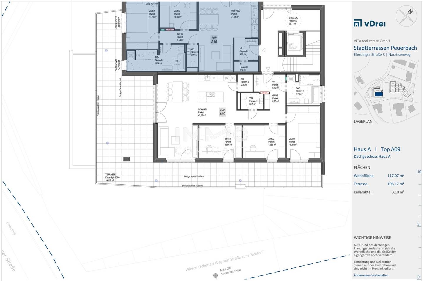 Dachgeschosswohnung großzügige Terrasse Aufzug