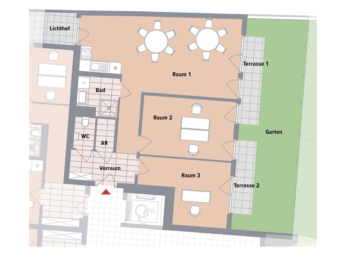 NEW PRICE // CANAVESE – Commercial space with garden and terrace | quiet location for office or practice in Liesing – commission-free