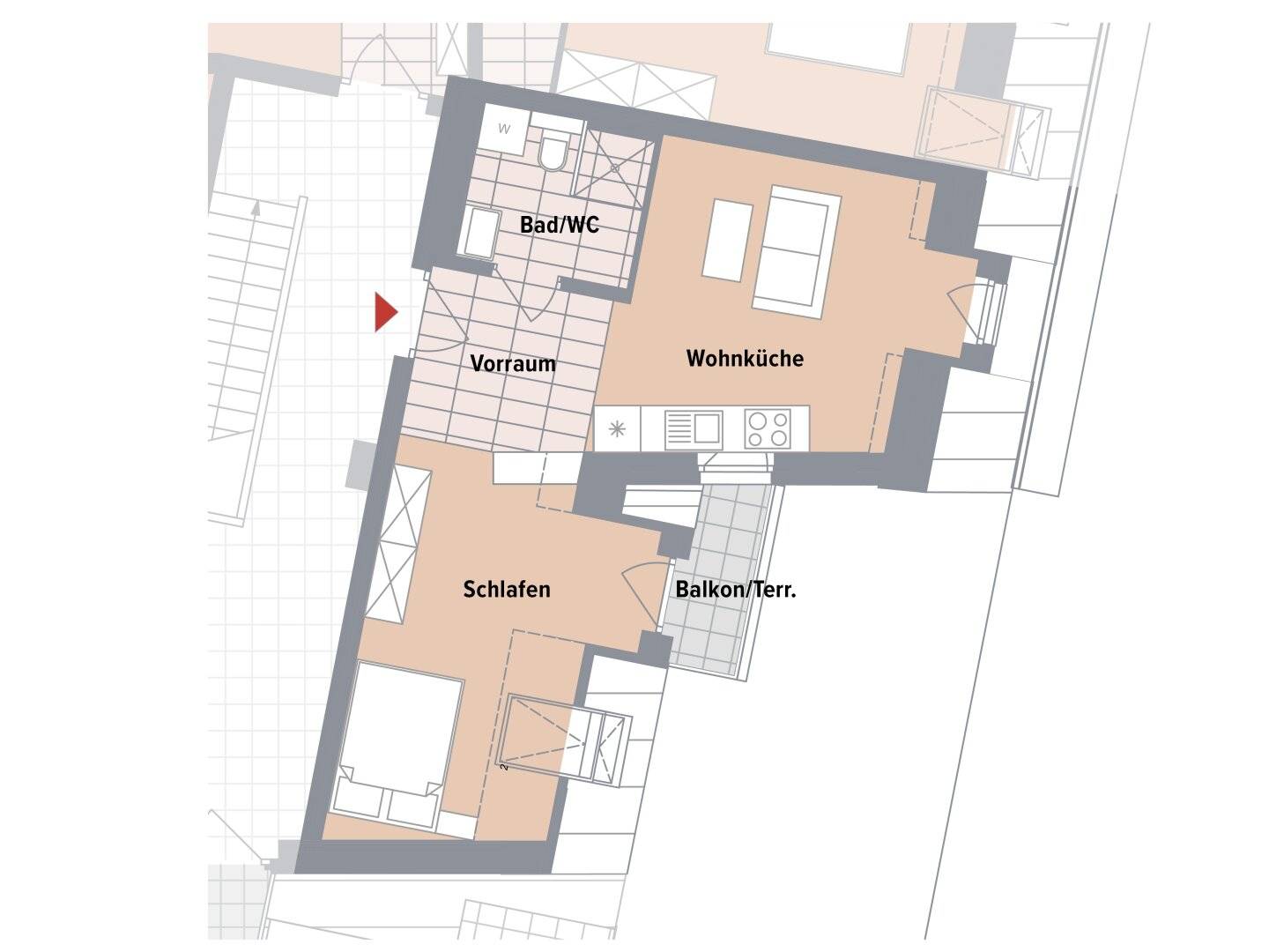 Dachgeschosswohnung mit Balkon Erstbezug