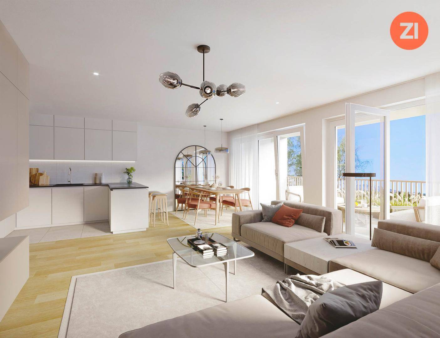 Apartment with terrace and garden and mountain view