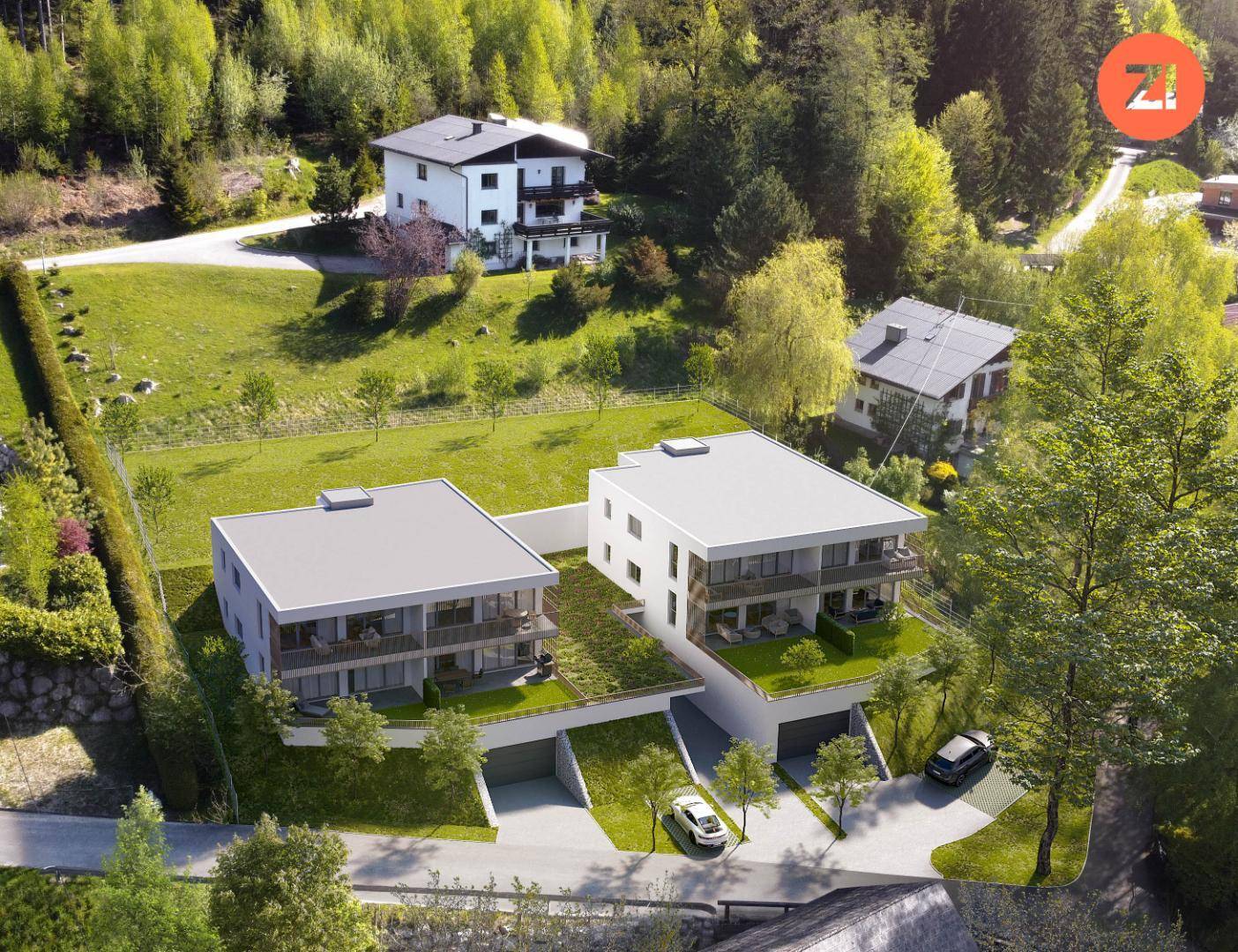 Apartment with terrace and garden and mountain view
