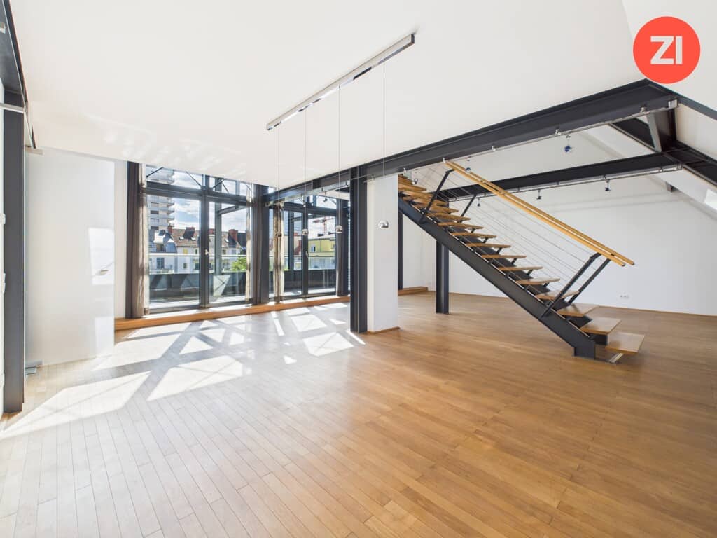 Penthouse with generous south facing terraces and sauna