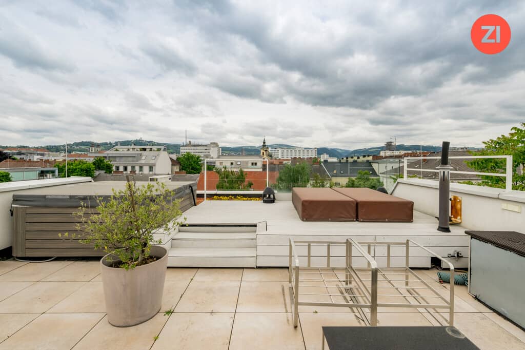 Penthouse Panoramablick und Terrassen in Innenstadtlage