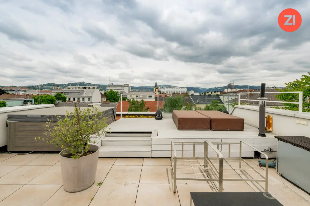 Penthouse Panoramablick und Terrassen in Innenstadtlage