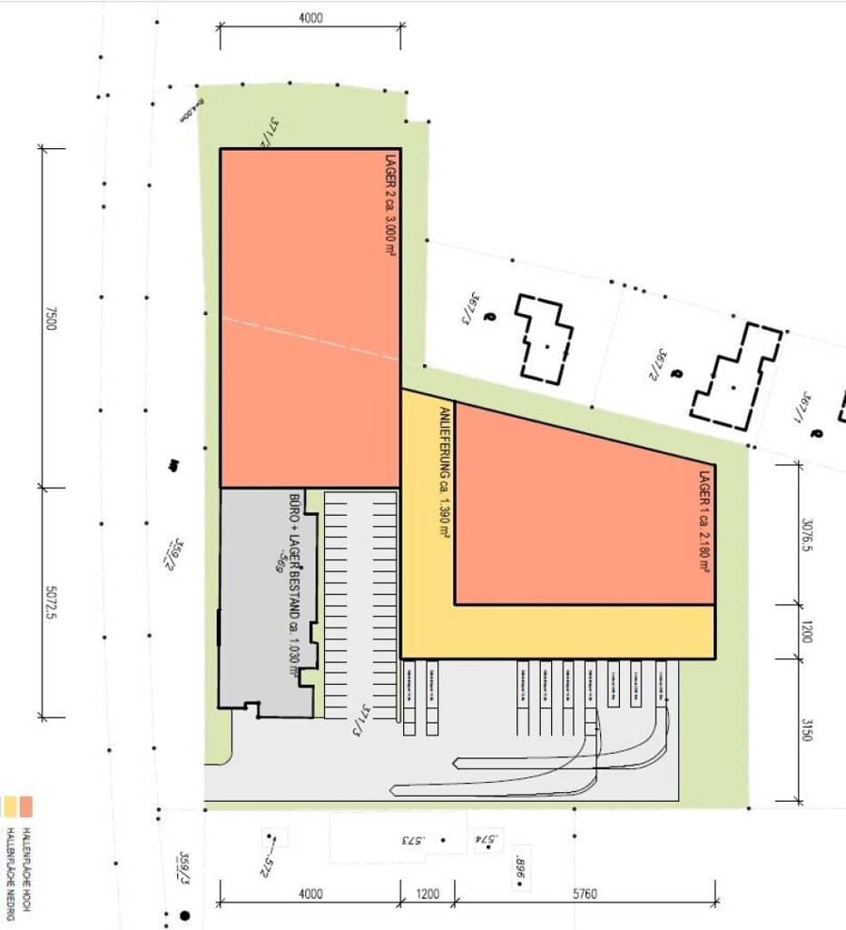 Wohnung halls and office spaces in the industrial area | de not allowed but placeholder