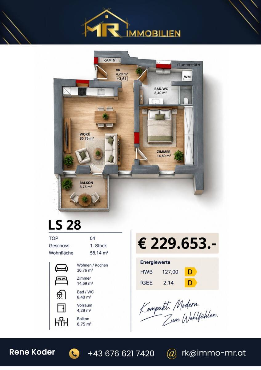 Wohnung Altstadt großzügige Wohnküche Balkon