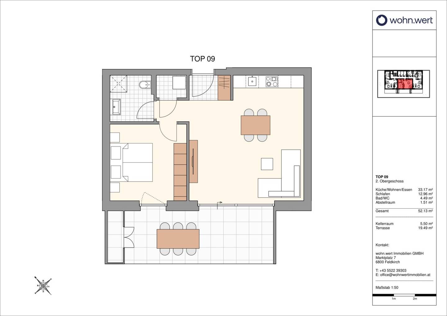 Dachgeschosswohnung mit Terrasse und Erstbezug