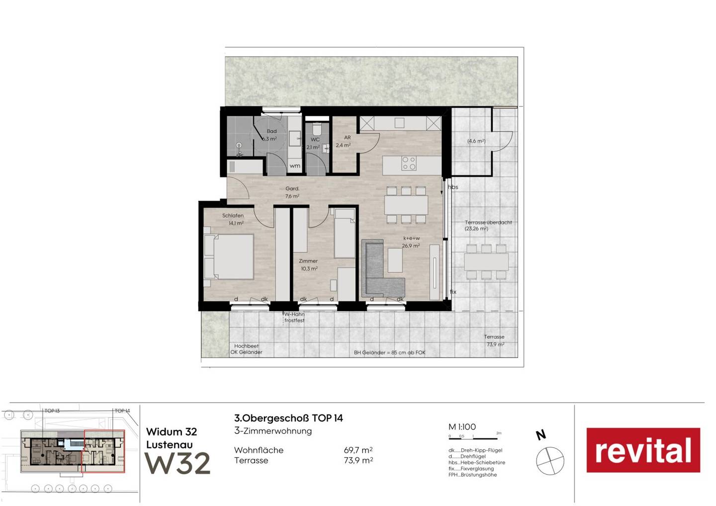 Dachgeschosswohnung mit Terrasse ruhige Lage