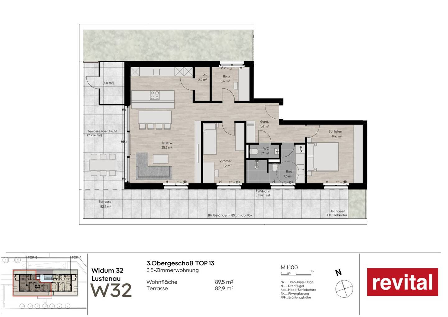 Dachgeschosswohnung mit großer Südwestterrasse