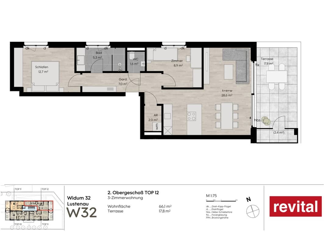 1A-Lage von Lustenau - Ruhige und Zentrale Terrassenwohnung - Top 12 - Jetzt Nebenkosten sparen