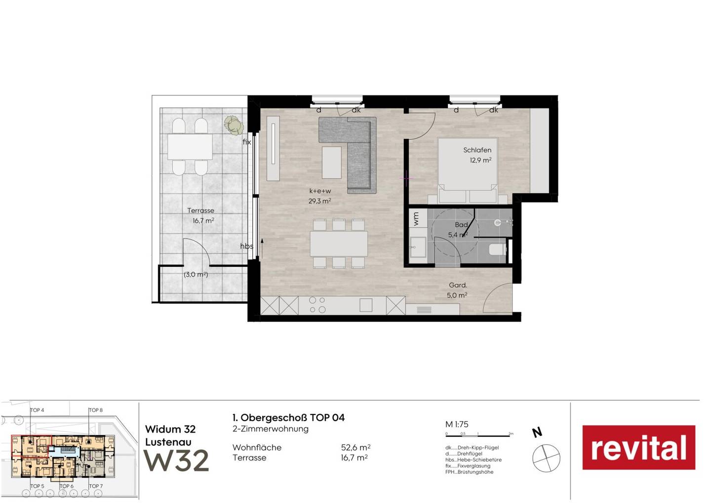 Apartment with evening sun terrace new build