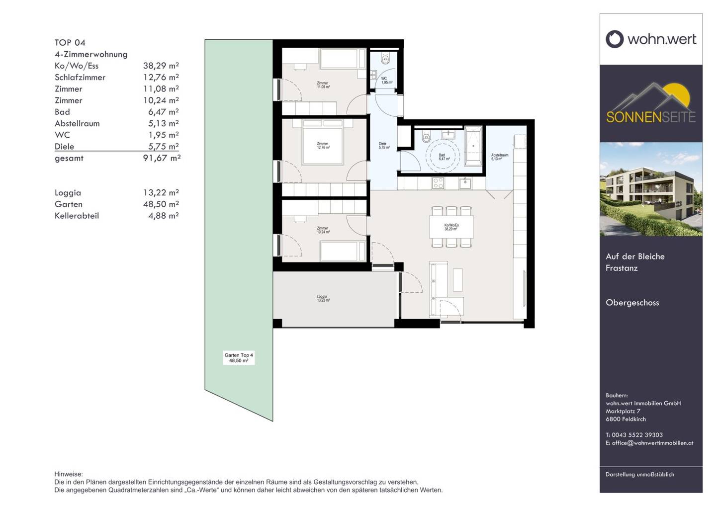 Wohnung Neubau mit Garten und Loggia