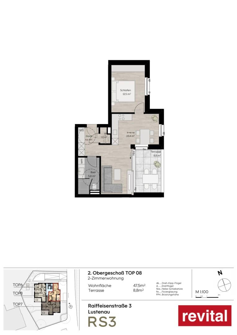 New build apartment with terrace and morning sun