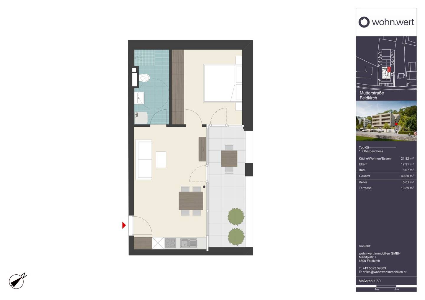 Apartment in Feldkirch city center with terrace