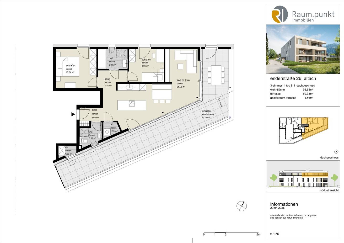 Dachgeschosswohnung mit großer Terrasse Neubau