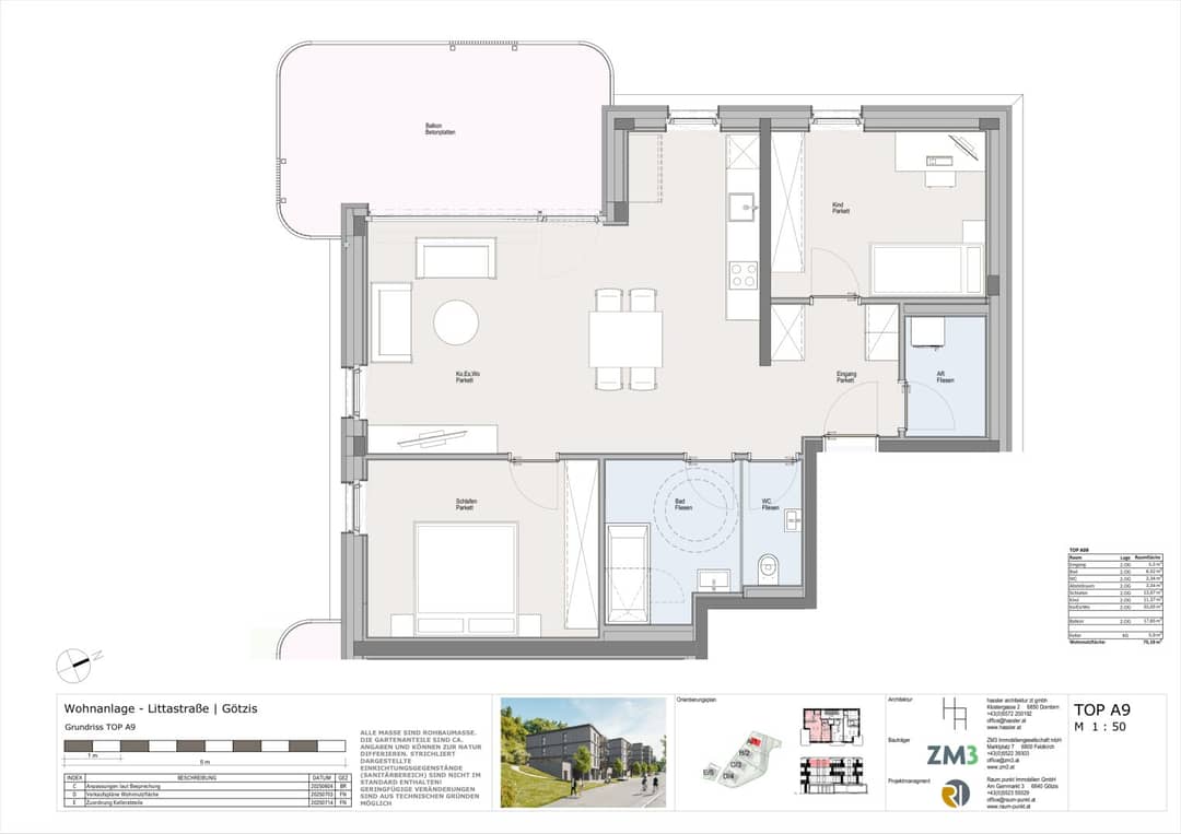 3-Zimmer-Dachgeschosswohnung in Götzis - Top A9