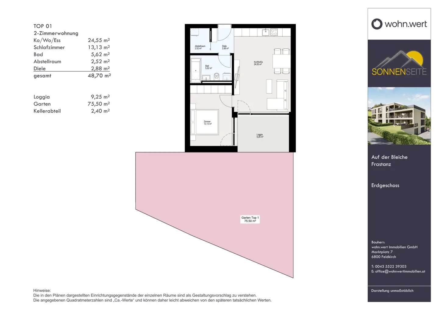 New build apartment with garden