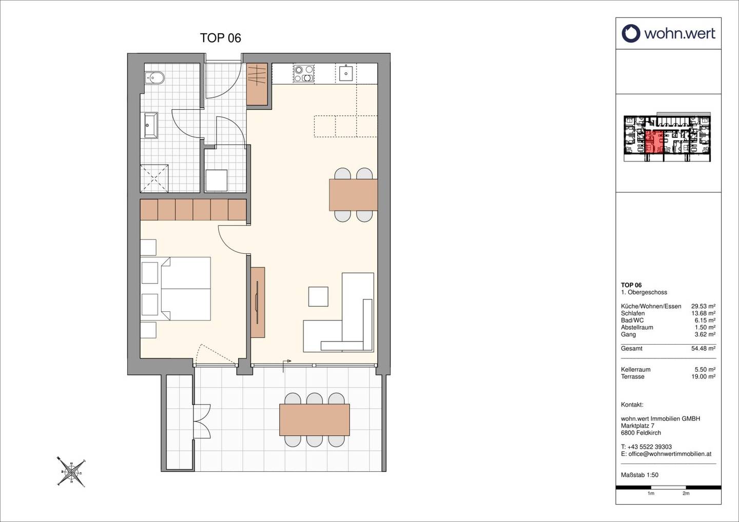 Apartment with terrace and underfloor heating