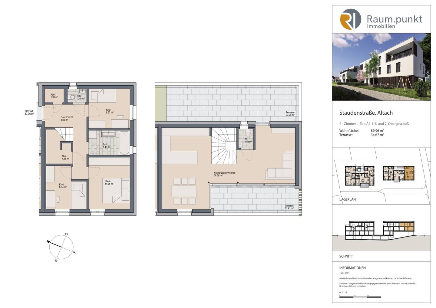 Maisonettewohnung mit zwei Terrassen in ruhiger Lage