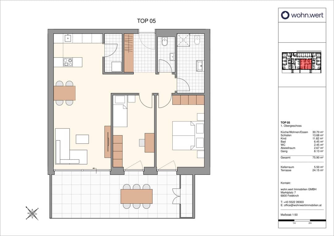 Wohnanlage "Glattenstein" - Geräumige 3-Zimmer-Terrassenwohnung - Top 5