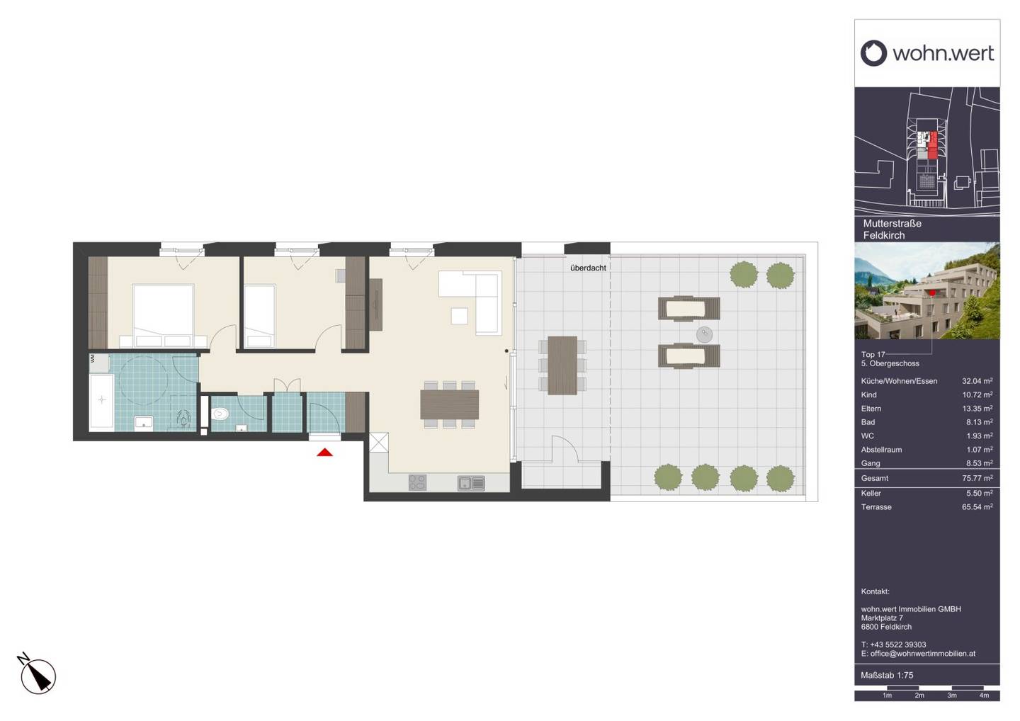 Wohnung zentral gelegen großzügige terrasse